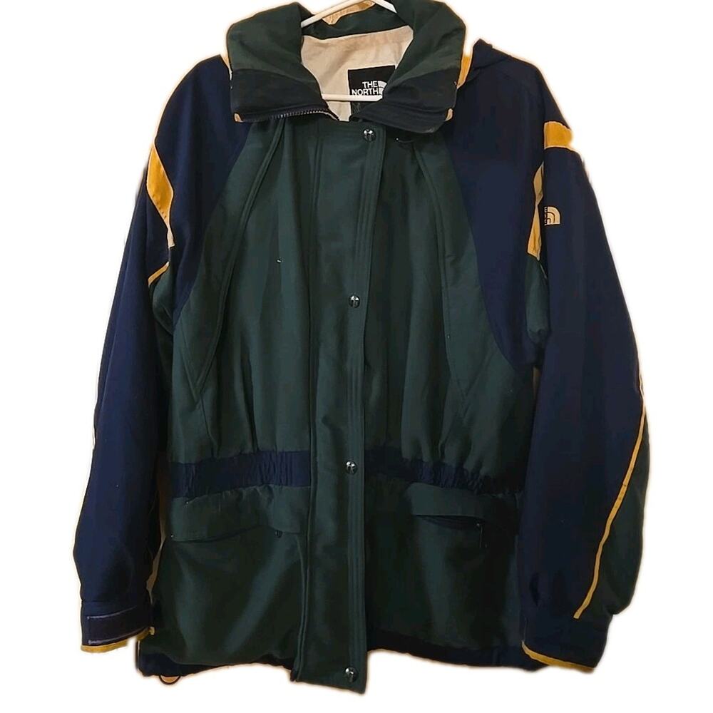 Vintage The North Face Mountain Ski Jacket GORETEX Colorblock Size 12 Hooded